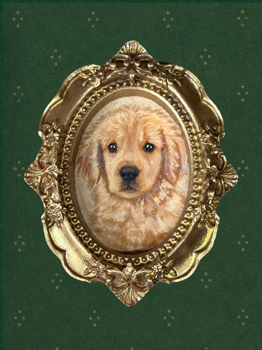 Tiny Pet Portrait Magnet - Oval B